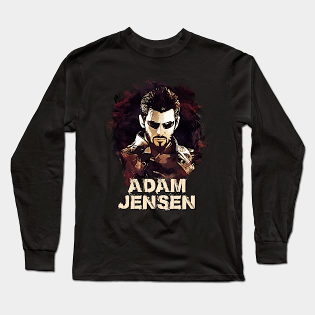 Adam Jensen - DEUS EX Long Sleeve T-Shirt by Naumovski